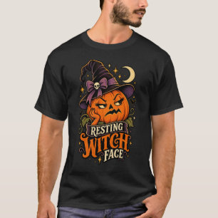 Camiseta engraçada de Halloween com abóbora e cara