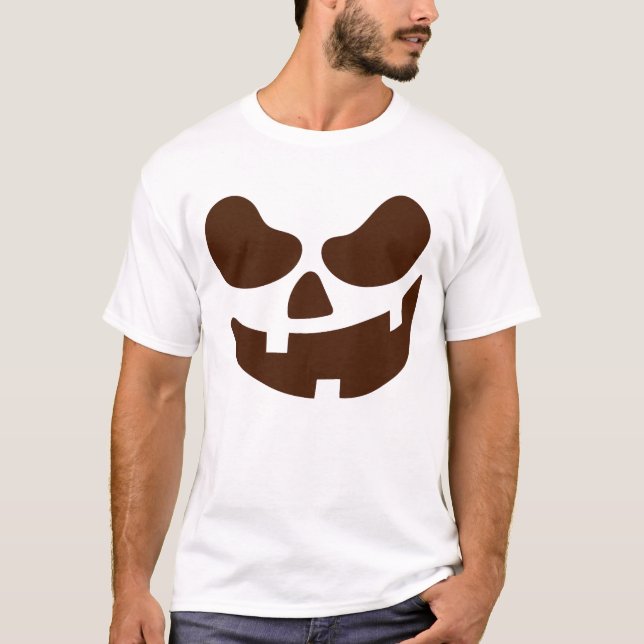 Camiseta engraçada de Halloween com rosto de Jack- (Frente)
