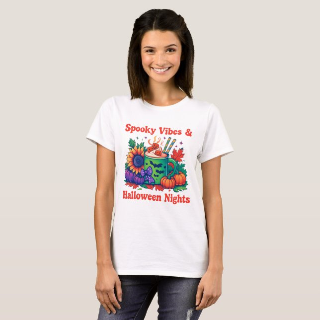 Camiseta engraçada de Halloween com Vibrações Assu (Frente Completa)