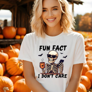 Camiseta engraçada de Halloween Não Me Importo