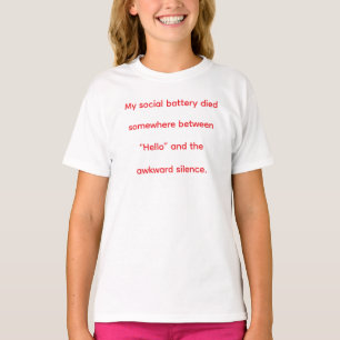 Camiseta engraçada de introvertido com bateria soc