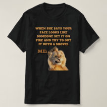 Camiseta engraçada de leão meme Design