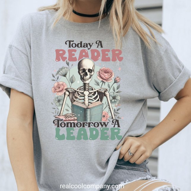 Camiseta engraçada de leitura de esqueleto livresc (Criador carregado)