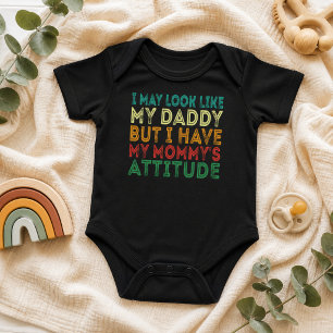 Camiseta engraçada de mamãe e papai para bebê com