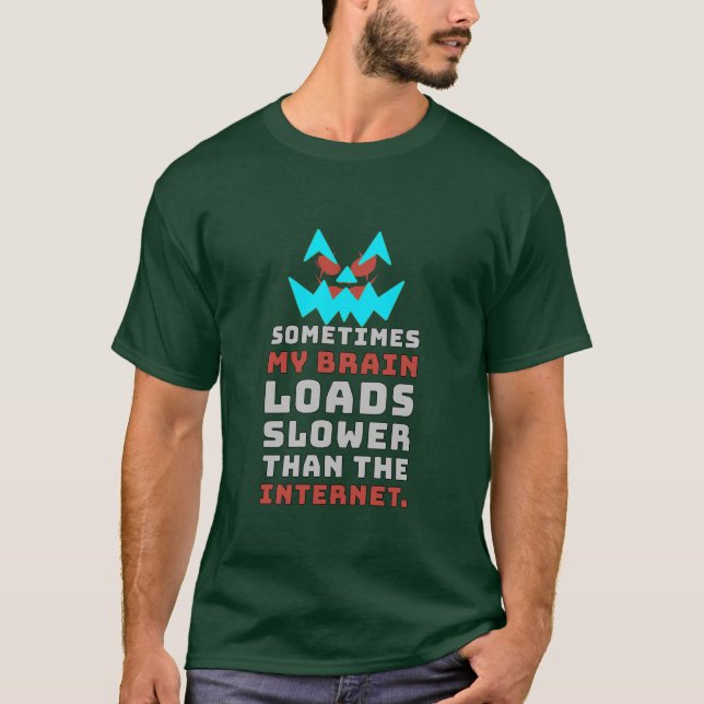 Camiseta engraçada de meme da internet com cérebro (Frente)