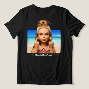 Camiseta engraçada de meme de praia 'Fofa mas não 