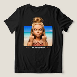 Camiseta engraçada de meme de praia 'Fofa mas não