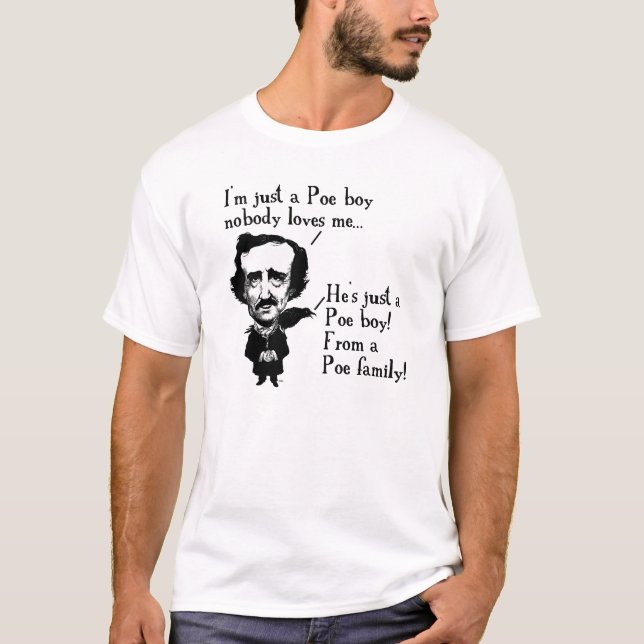 Camiseta engraçada de menino Edgar Allan Poe Citaç (Frente)