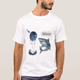 Camiseta engraçada de mergulhador de tubarão hora 