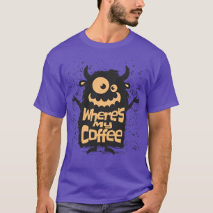 Camiseta engraçada de monstro de café de Halloween
