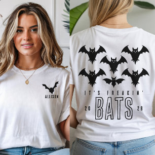 Camiseta engraçada de morcego de Halloween para a