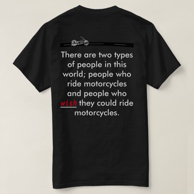 Camiseta engraçada de motociclista (Verso do Design)