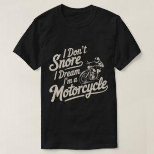 Camiseta engraçada de motociclista ressonando
