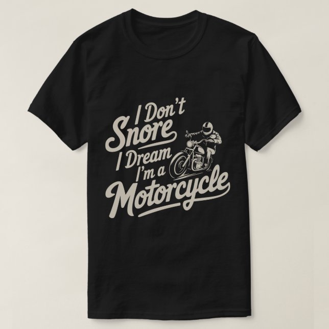 Camiseta engraçada de motociclista ressonando (Frente do Design)