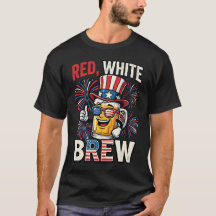 Camiseta engraçada de motoqueiro patriota Red Whit