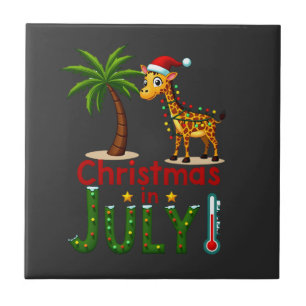 Camiseta engraçada de Natal em julho Santa Girafa