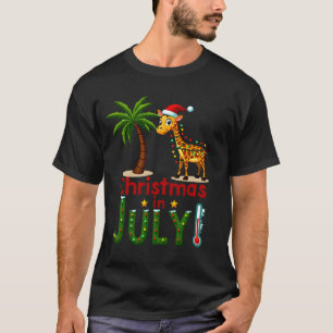 Camiseta engraçada de Natal em julho Santa Girafa