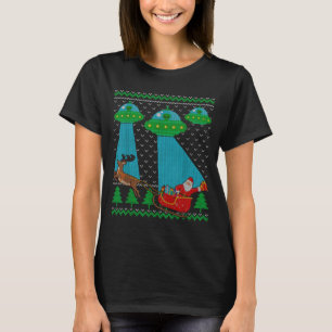 Camiseta engraçada de Natal feia de luar Santa sle