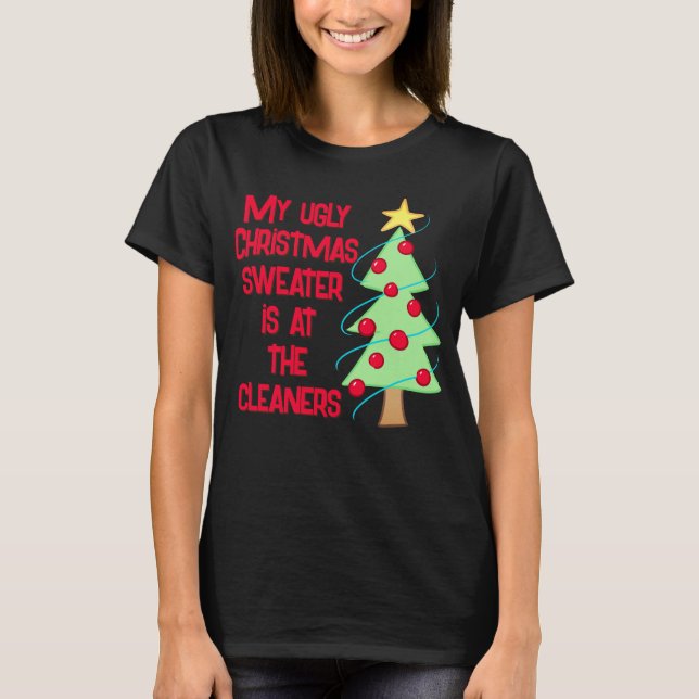 Camiseta engraçada de Natal feia para mulheres (Frente)