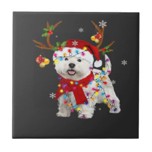 Camiseta engraçada de Natal Westie Renaud Luzes de