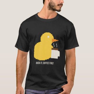 Camiseta engraçada de pato e café para amantes de