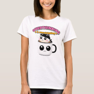 Camiseta engraçada de pensar demais e beber muito