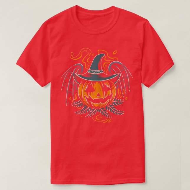 Camiseta Engraçada de Pumpkin no Halloween6785 (Frente do Design)