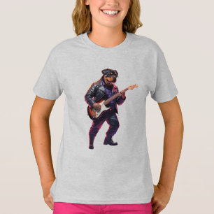 Camiseta engraçada de roqueiro Rottweiler