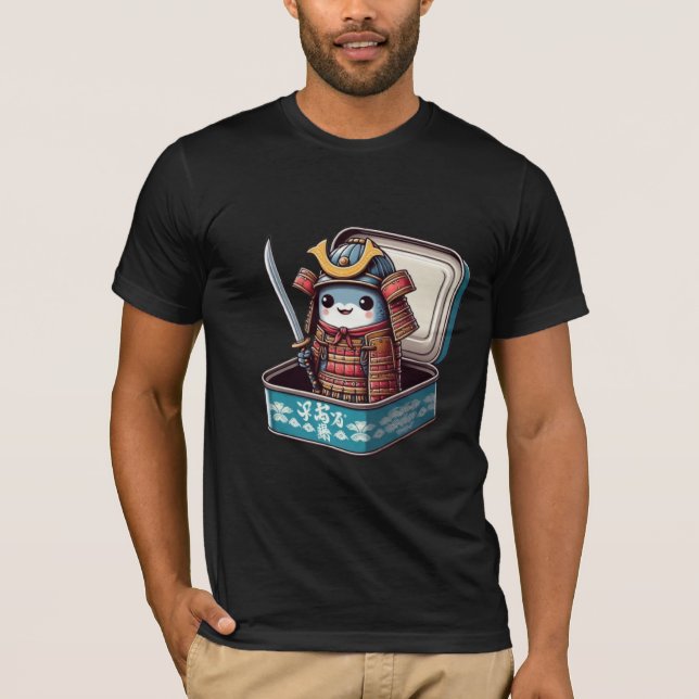 Camiseta Engraçada de Samurai Guerreiro Sardinha (Frente)