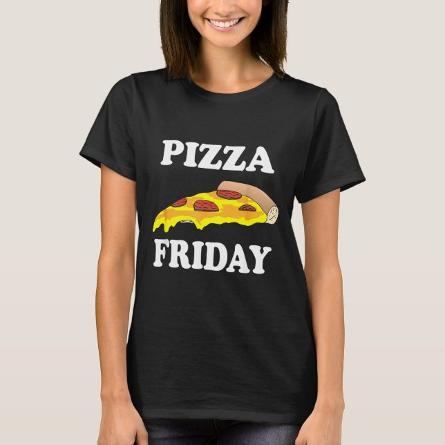 Camiseta engraçada de sexta-feira de pizza (Frente)