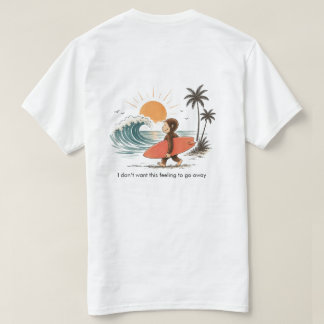 Camiseta engraçada de surf na praia