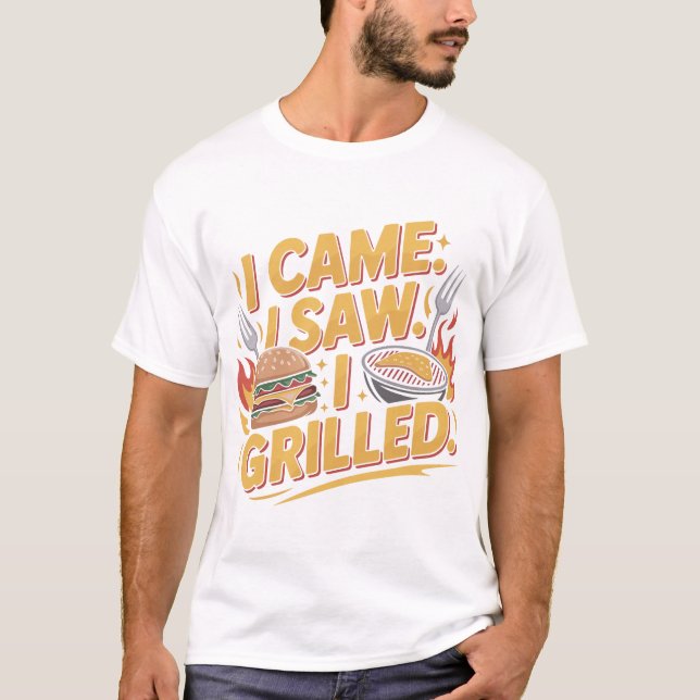 Camiseta engraçada de tipografia de BBQ para amant (Frente)
