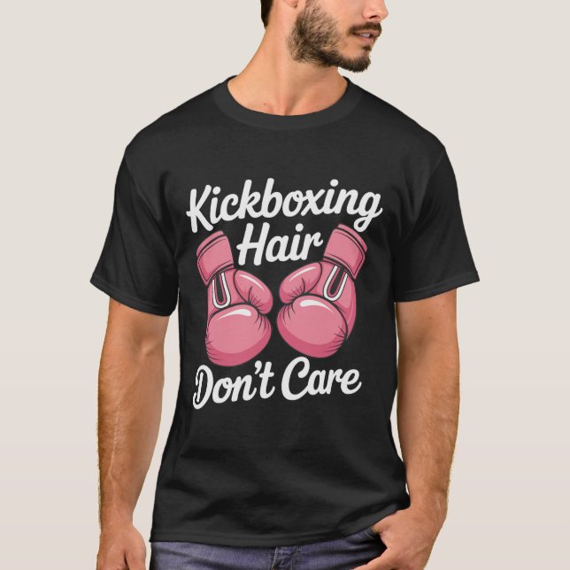 Camiseta engraçada de treino de kickboxing Cabelo  (Frente)