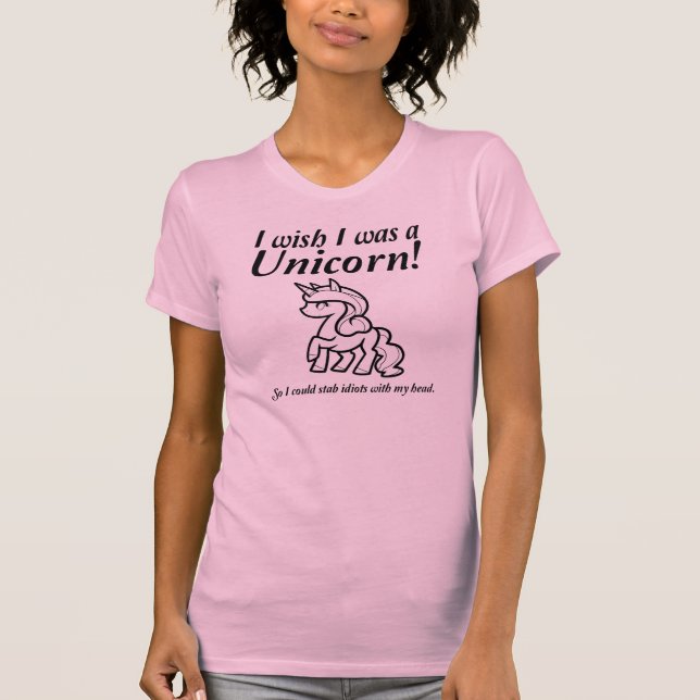 Camiseta Engraçada de Unicórnio sendo Esfaqueado (Frente)