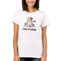 Camiseta engraçada de vaca de Yoga Cow-m Down 
