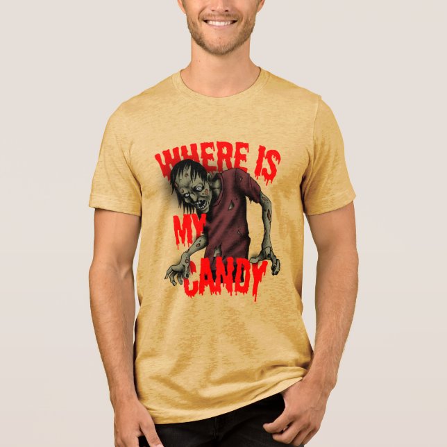 Camiseta engraçada de zumbi com tema de Halloween  (Frente)