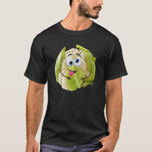 Camiseta Engraçada Design de couve-flor Veggie Lover Vegeta