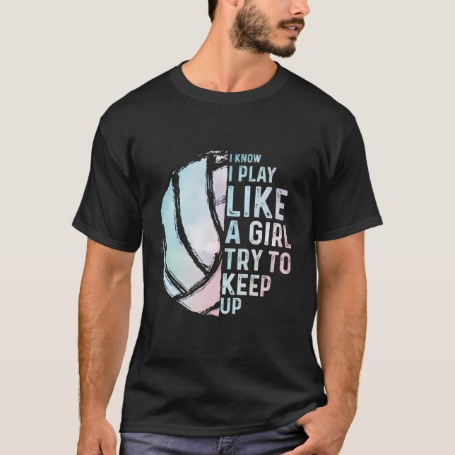 Camiseta Engraçada Design de Voleibol Mulheres Jovens Adole (Frente)