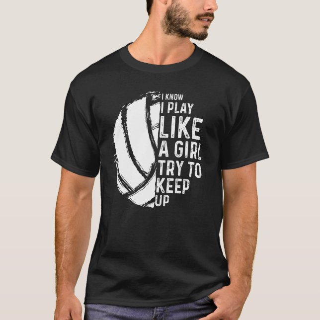 Camiseta Engraçada Design de Voleibol Mulheres Jovens Adole (Frente)