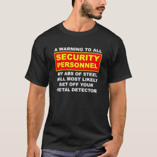 Camiseta engraçada detector de metal preta