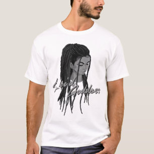 Camiseta Engraçada Deusa Dotada Mulheres Dreadlock Negra