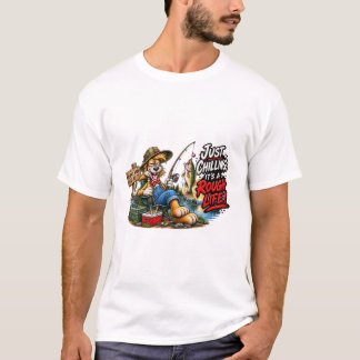 Camiseta engraçada do cão de pesca vida difícil