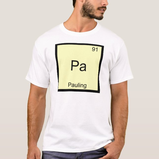Camiseta engraçada do elemento químico símbolo Pa  (Frente)