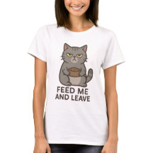 Camiseta engraçada do Gato Mal-humorado “Alimente-