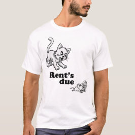 Camiseta engraçada do gato - O aluguel está vencid