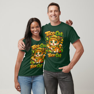 Camiseta engraçada do gato taco vibrante do Cinco