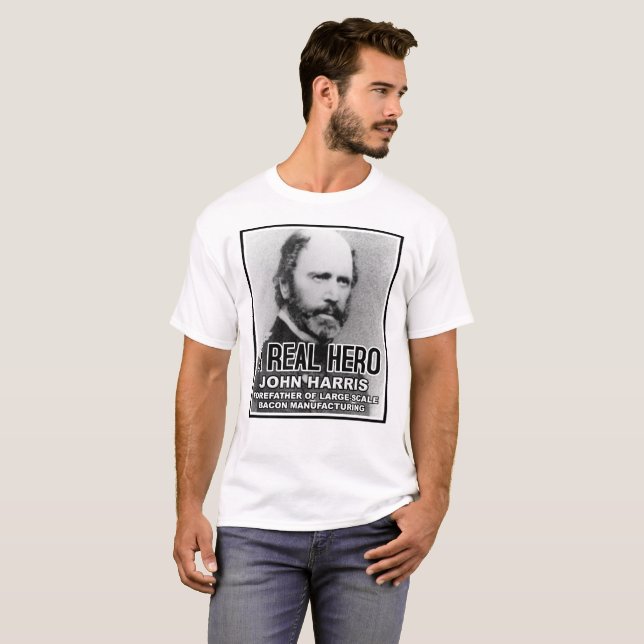 Camiseta engraçada do herói John Harris Bacon (Frente Completa)