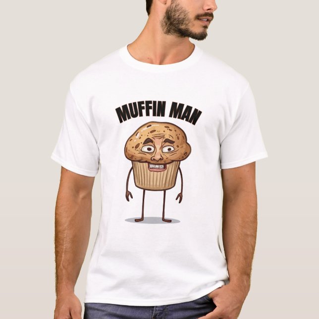 Camiseta engraçada do Homem Muffin estilo Brainrot (Frente)