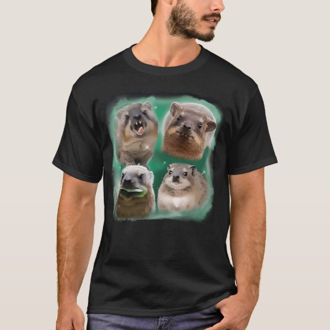 Camiseta engraçada do Hyrax uivando para a Lua - H (Frente)