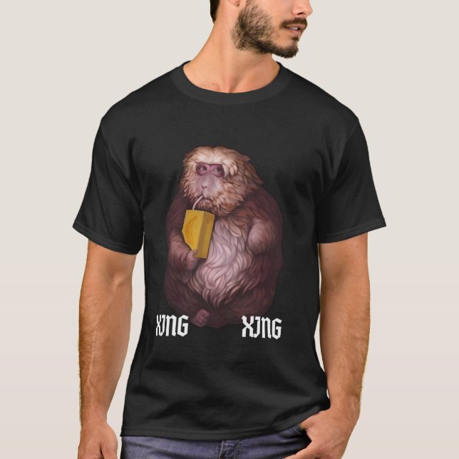 Camiseta engraçada do macaco Xing Xing Meme Viral  (Frente)